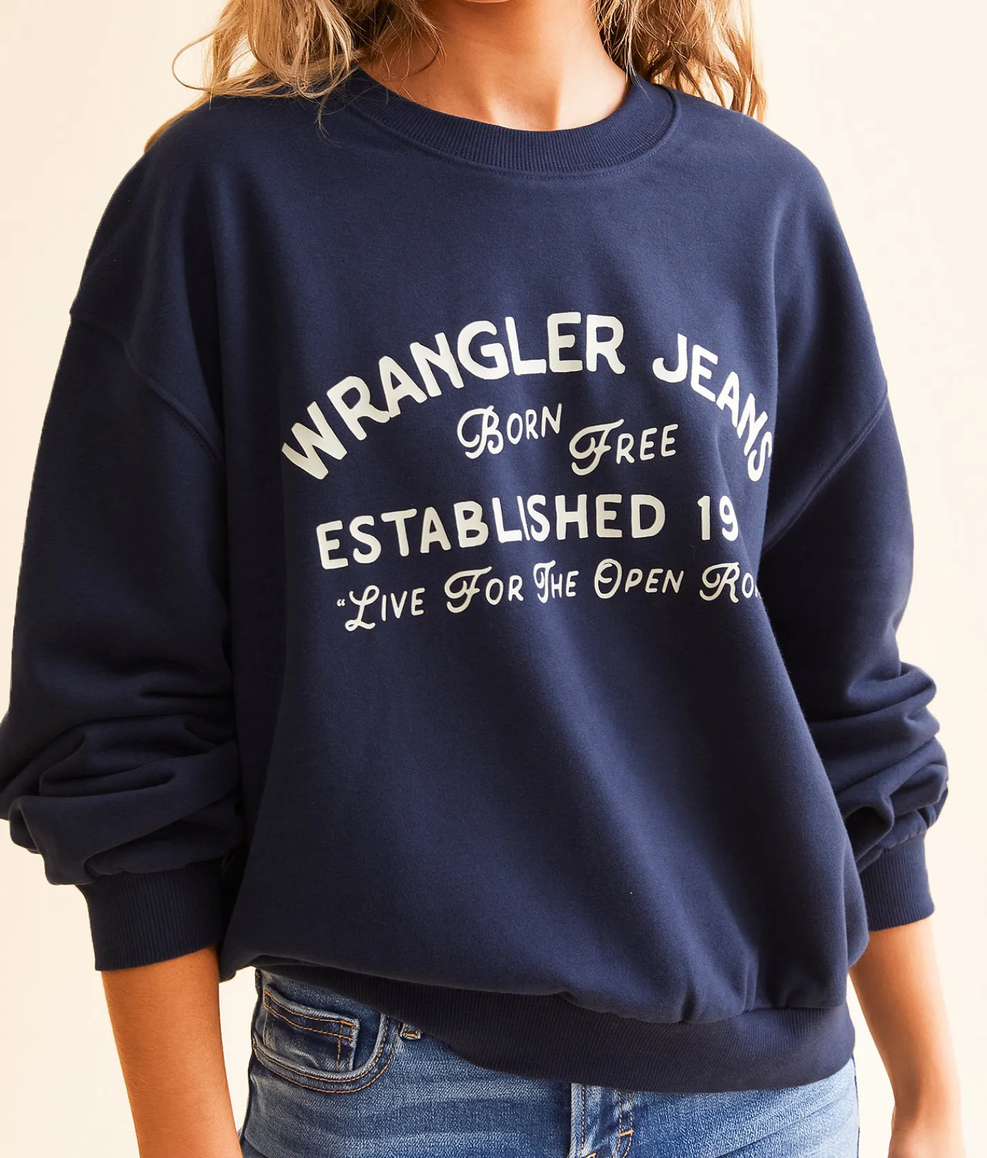 Wrangler® Born Free Oversized Pullover Navy