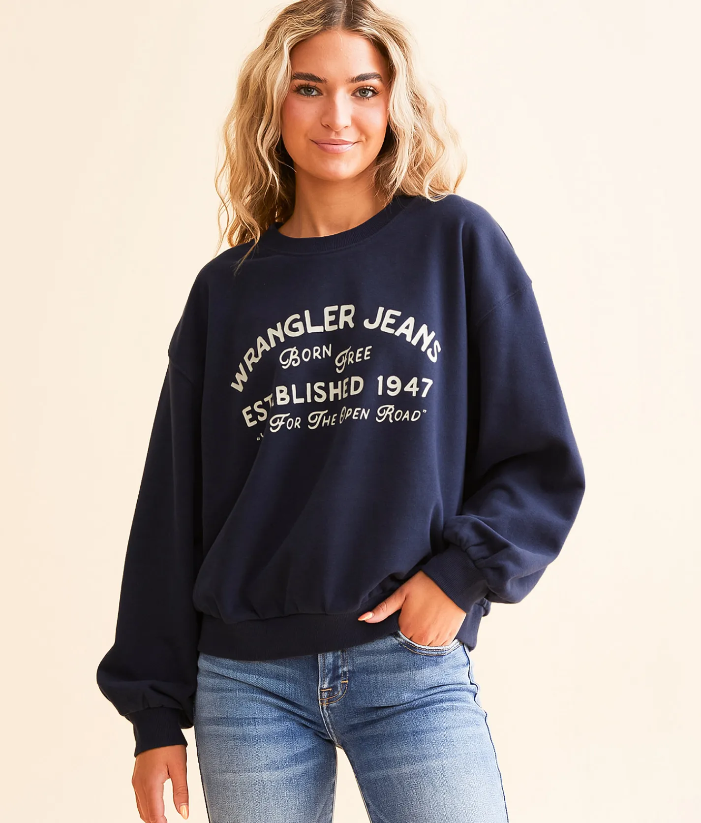 Wrangler® Born Free Oversized Pullover Navy