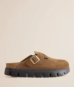 Papillio by Birkenstock® Boston Chunky Leather Clog Dark Tea