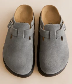 Papillio by Birkenstock® Boston Chunky Suede Clog Basalt Gray Best