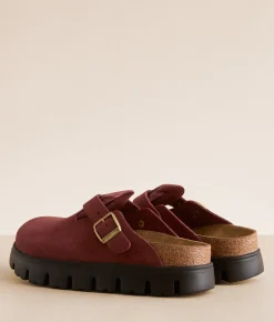 Papillio by Birkenstock® Boston Chunky Suede Clog Zinfandel Hot