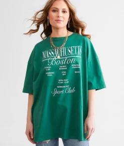 FITZ + EDDI Boston Oversized T-Shirt - One Size Green Outlet