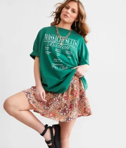 FITZ + EDDI Boston Oversized T-Shirt - One Size Green Outlet