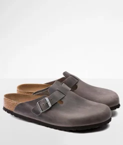 Shoes|Activewear | Birkenstock® Boston Soft Leather Clog Iron