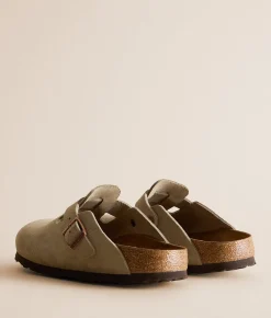 Birkenstock® Boston Soft Suede Clog Taupe