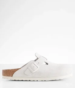 Birkenstock® Boston Soft Suede Clog Antique White Discount