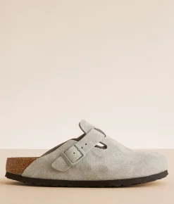 Birkenstock® Boston Soft Suede Clog Pure Sage Outlet