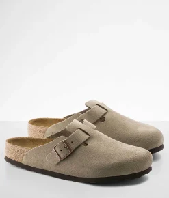 Activewear|Shoes | Birkenstock® Boston Soft Suede Clog Suede Taupe