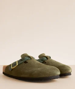 Birkenstock® Boston Suede Clog Thyme