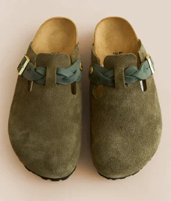Birkenstock® Boston Suede Clog Thyme