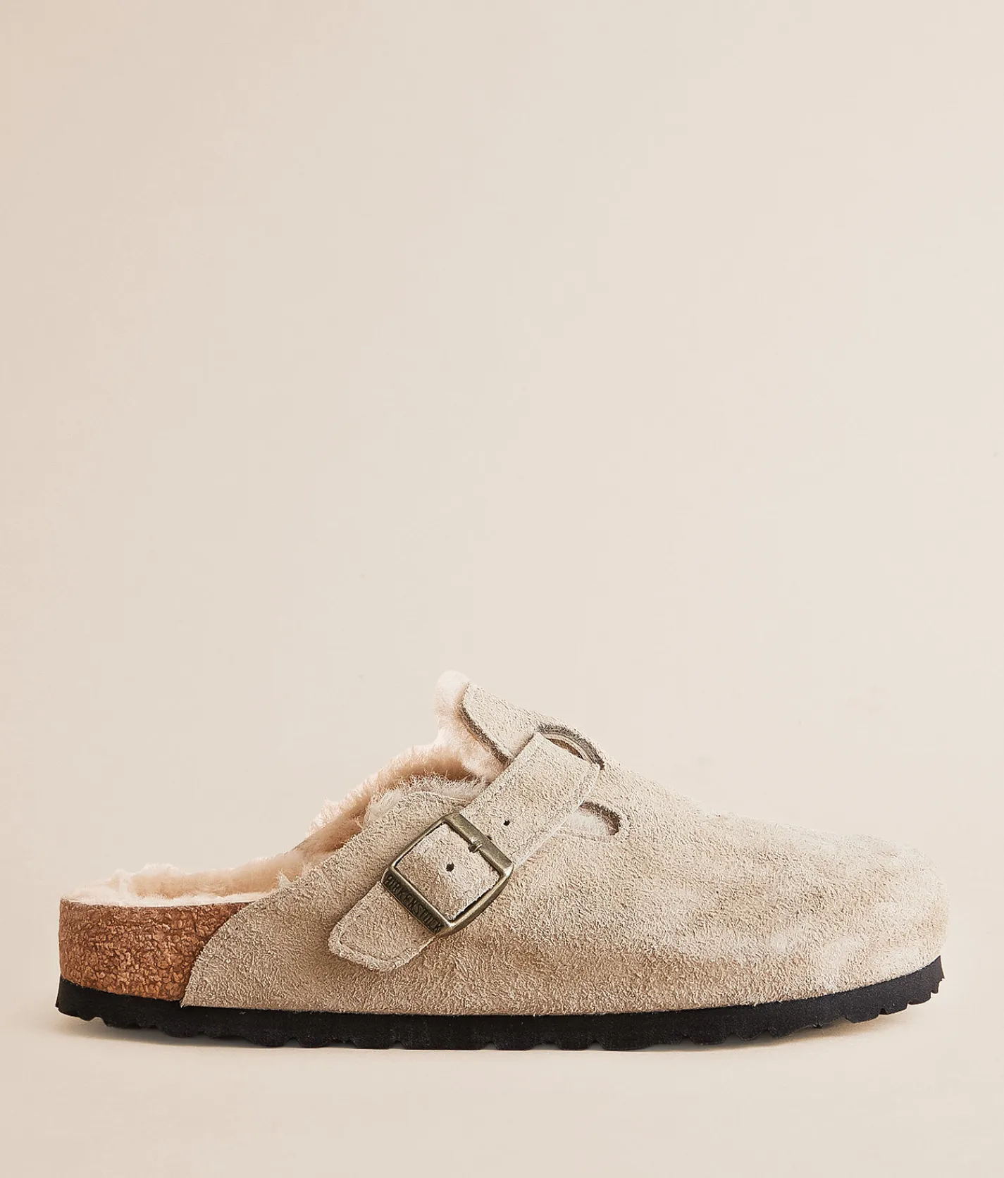 Birkenstock® Boston Suede Shearling Clog Taupe Sandcastle Online