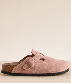Shoes | Birkenstock® Boston Varsity Suede Clog Pink Clay
