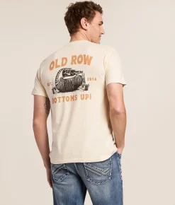 Old Row Bottoms Up Armadillo T-Shirt Ivory New