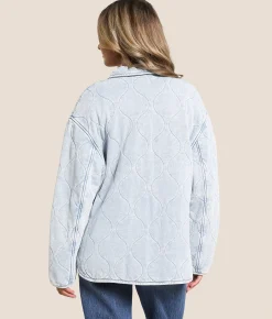 Tops|Coats & Jackets | Z Supply Boulder Quilted Knit Denim Jacket Washed Indigo