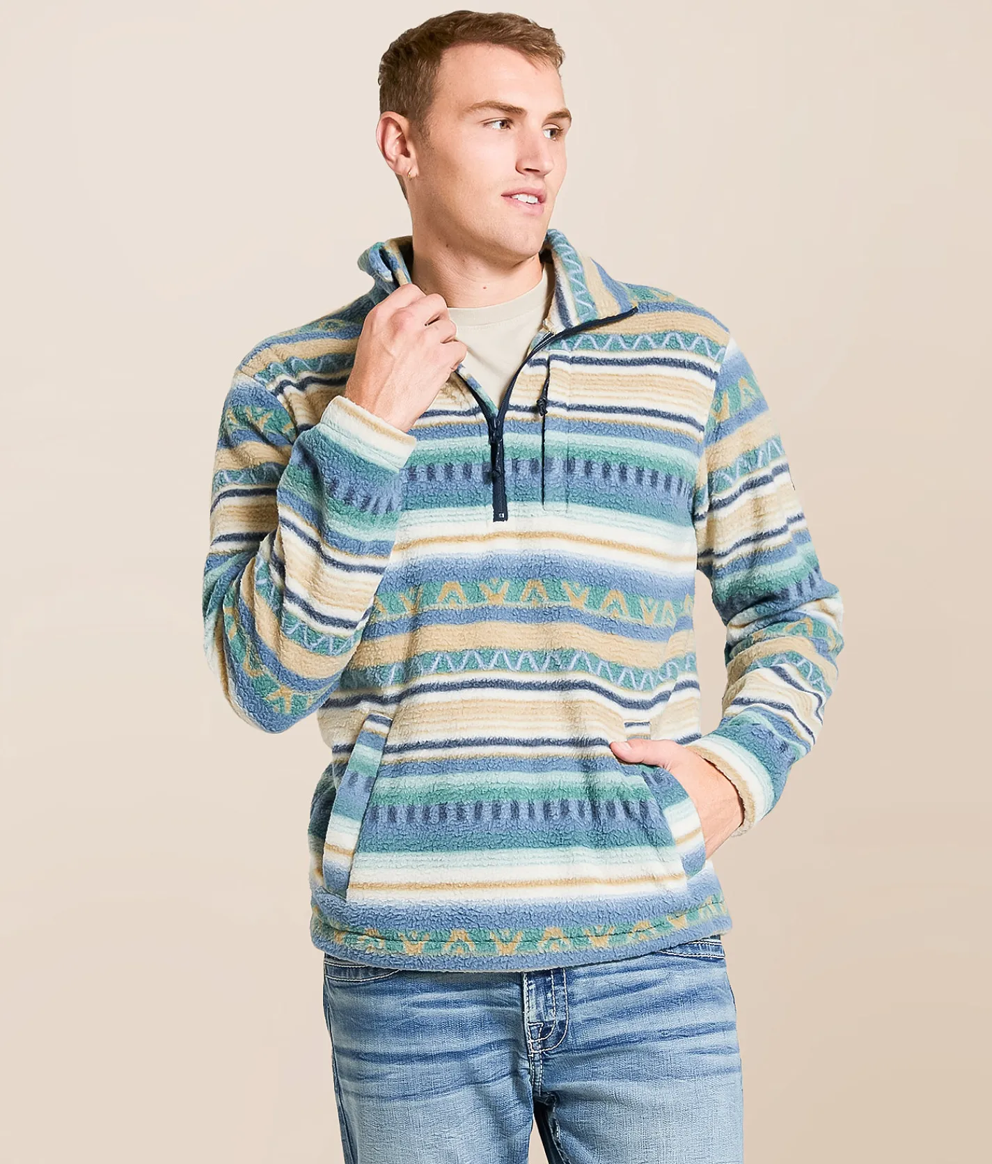 Billabong Boundary Fleece Pullover Dark Stone Hot