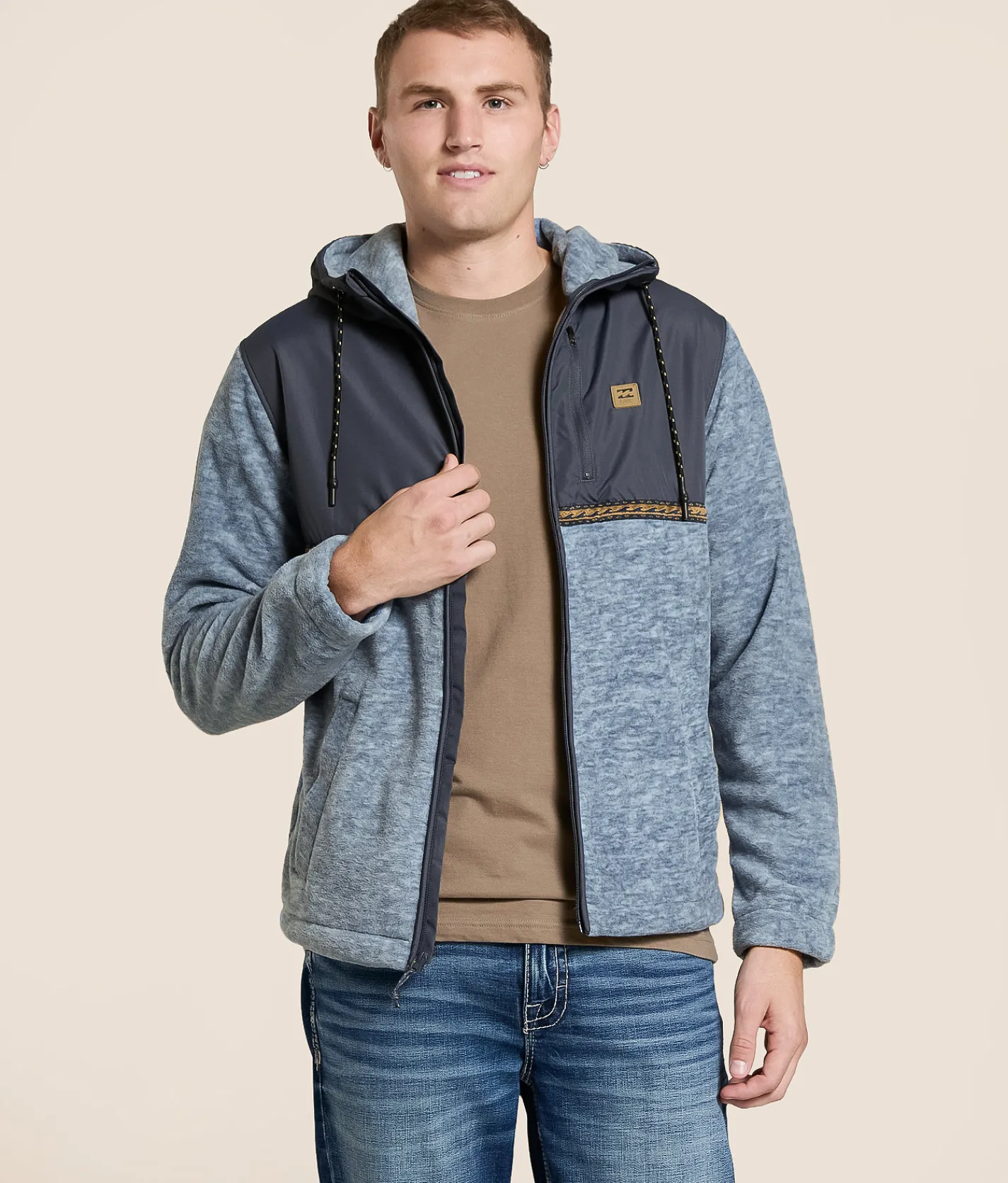 Tops|Coats & Jackets | Billabong Boundary Lite Fleece Hooded Jacket Steel Blue