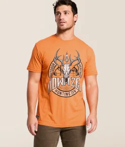 Howitzer Bow Skull T-Shirt Neon Orange New