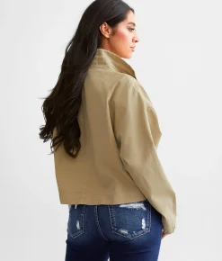 Tops|Coats & Jackets | BKE Boxy Collared Jacket Sage