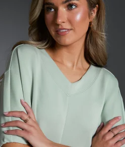 Buckle Black Boxy Dolman Top Ice Mint Hot