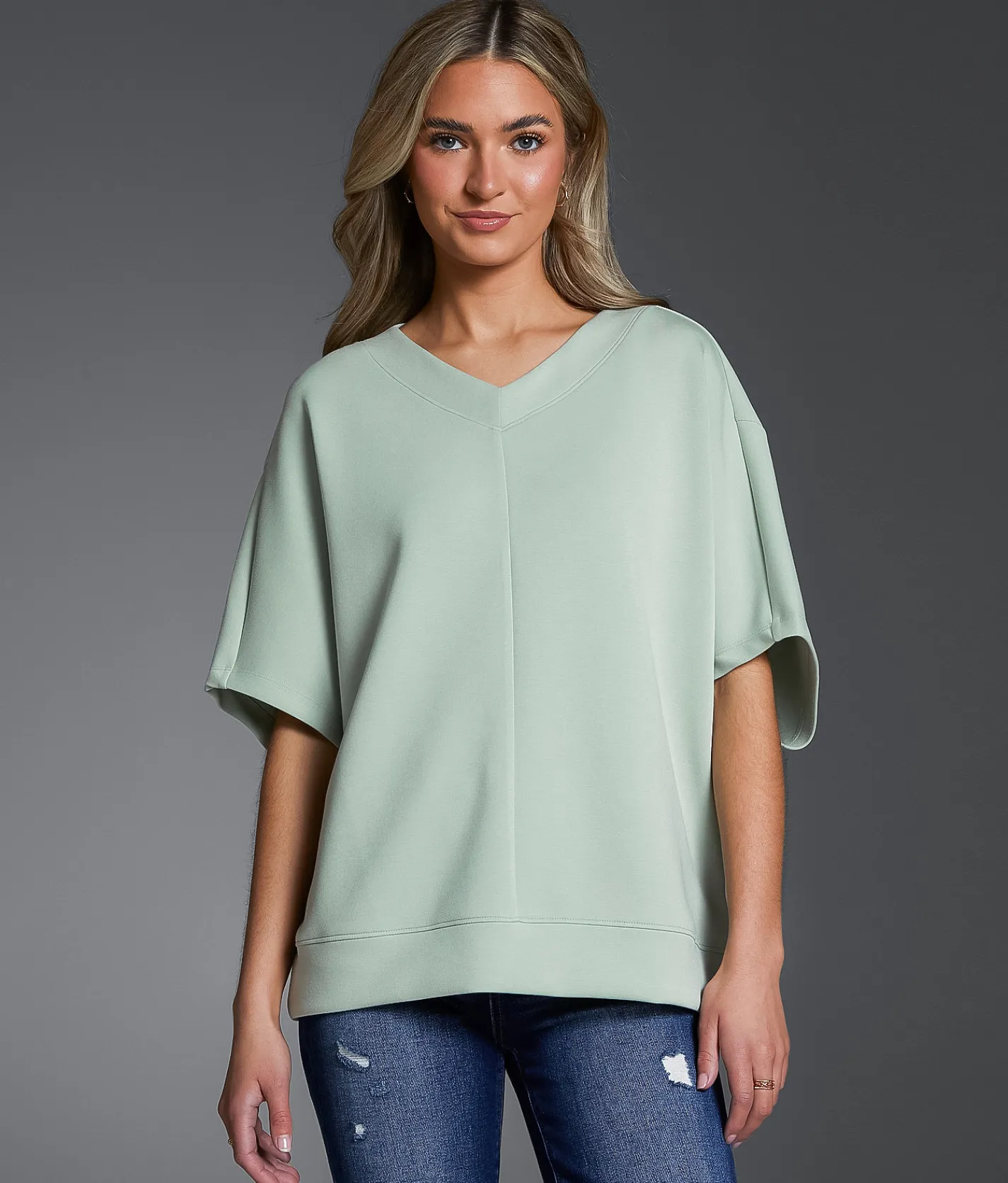 Buckle Black Boxy Dolman Top Ice Mint Hot