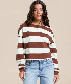 FITZ + EDDI Boxy Rugby T-Shirt Sable Gardenia Discount