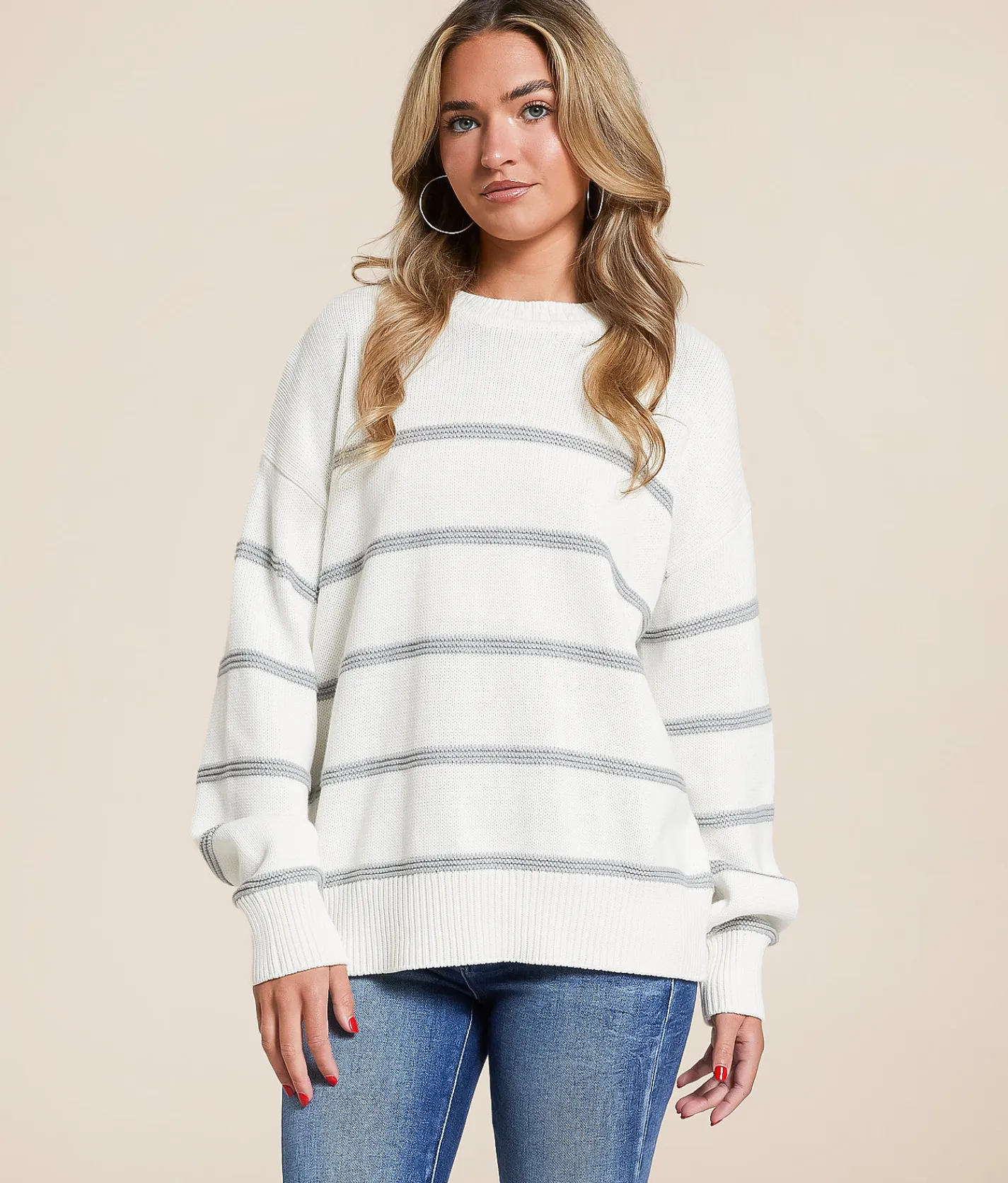 Tops | Z Supply Boyfriend Striped Sweater White