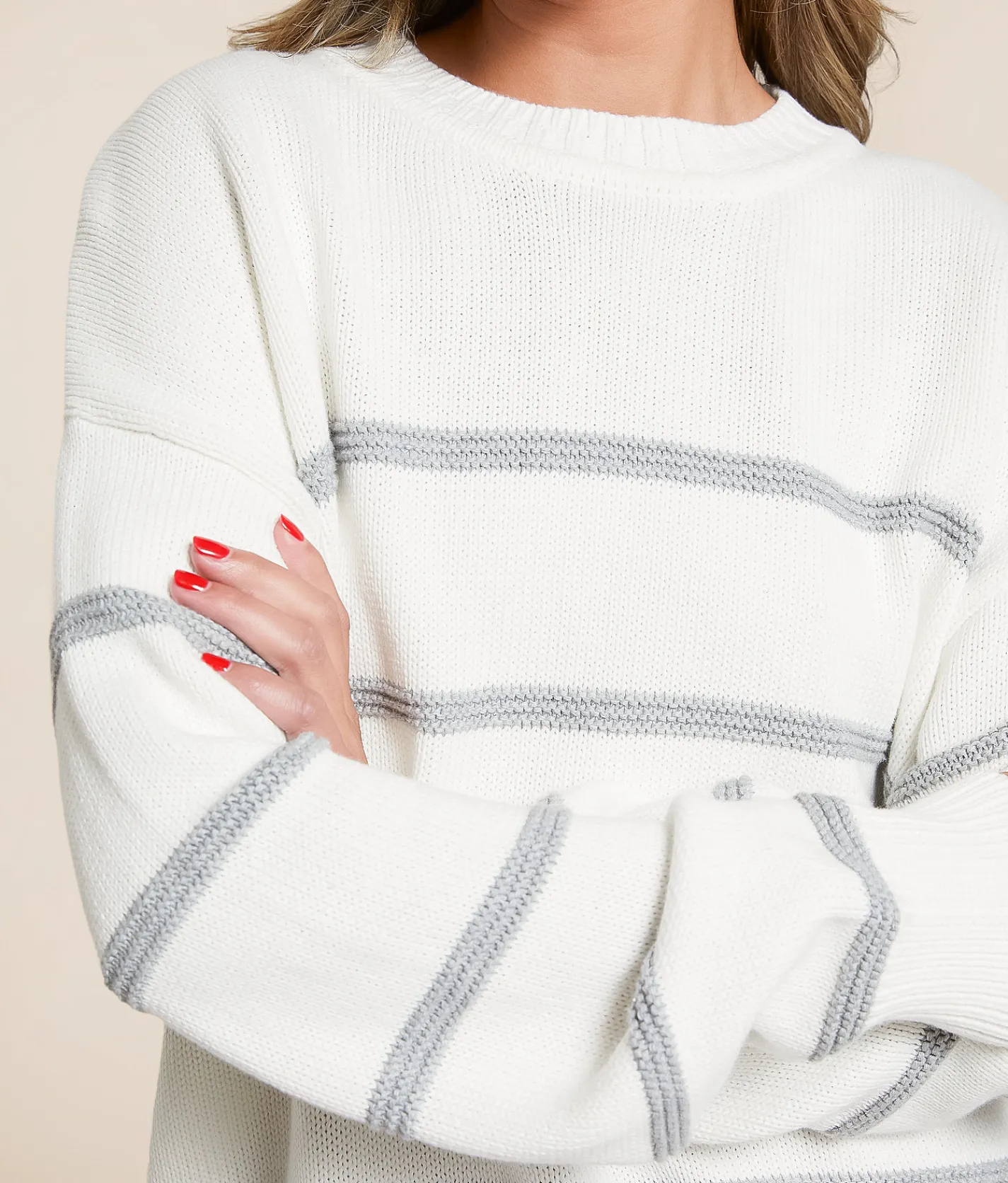 Tops | Z Supply Boyfriend Striped Sweater White