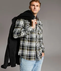 Tops|Coats & Jackets | BKE Bradley Hooded Denim Stretch Shacket Washed Black