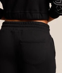 Bottoms | True Religion Branded Applique Wide Leg Pant Jet Black