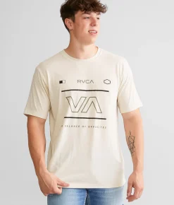 Graphic T-Shirts | RVCA Brand Frame Sport T-Shirt Silver Bleach