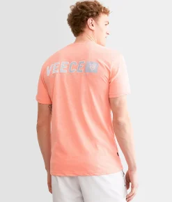 Veece Brand Strip T-Shirt Artic Coral