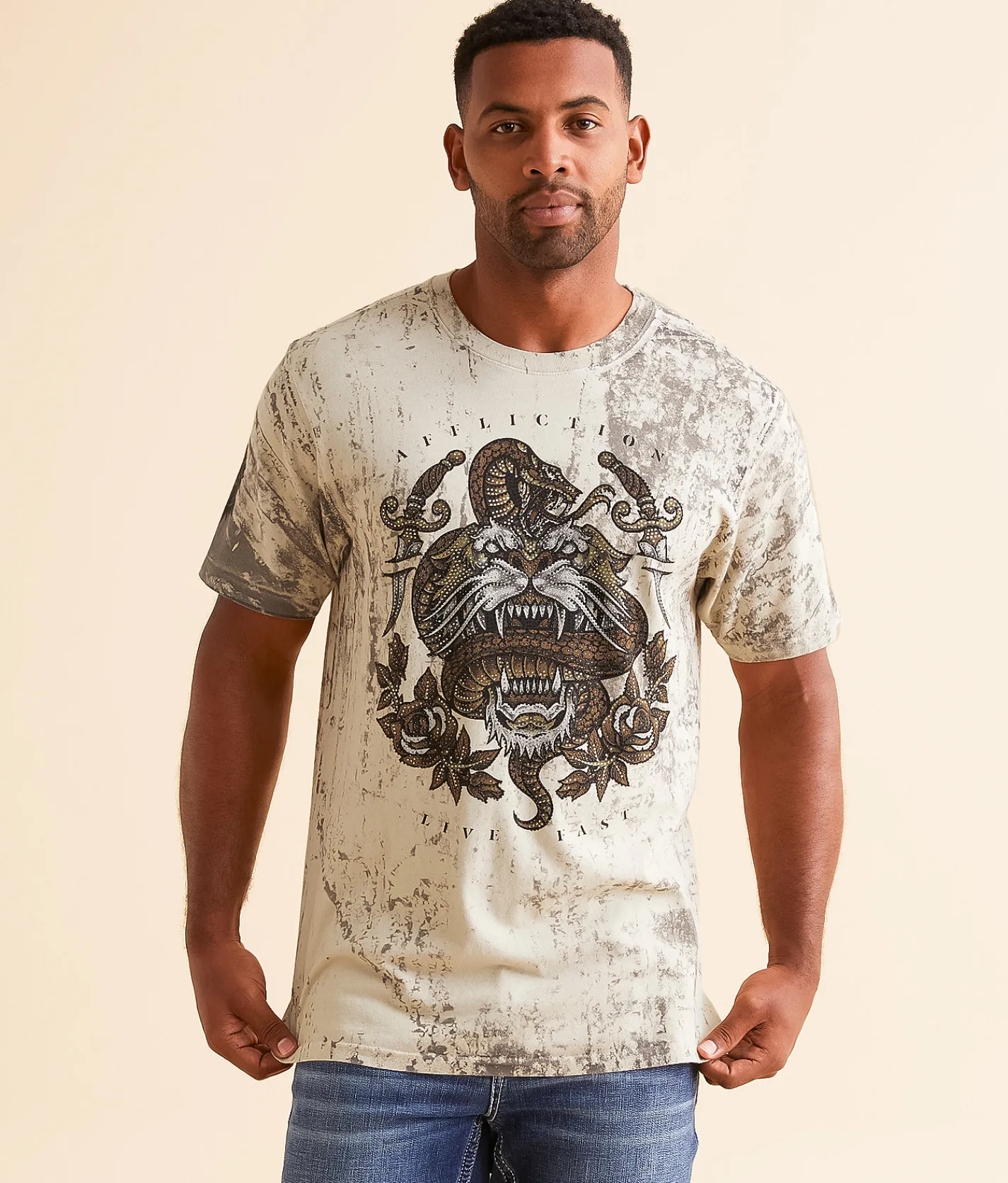 Graphic T-Shirts | Affliction Brawl City T-Shirt Light Tobacco