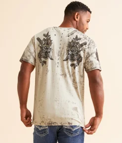 Graphic T-Shirts | Affliction Brawl City T-Shirt Light Tobacco