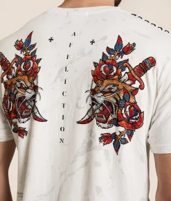 Affliction Brawl City T-Shirt White Clearance