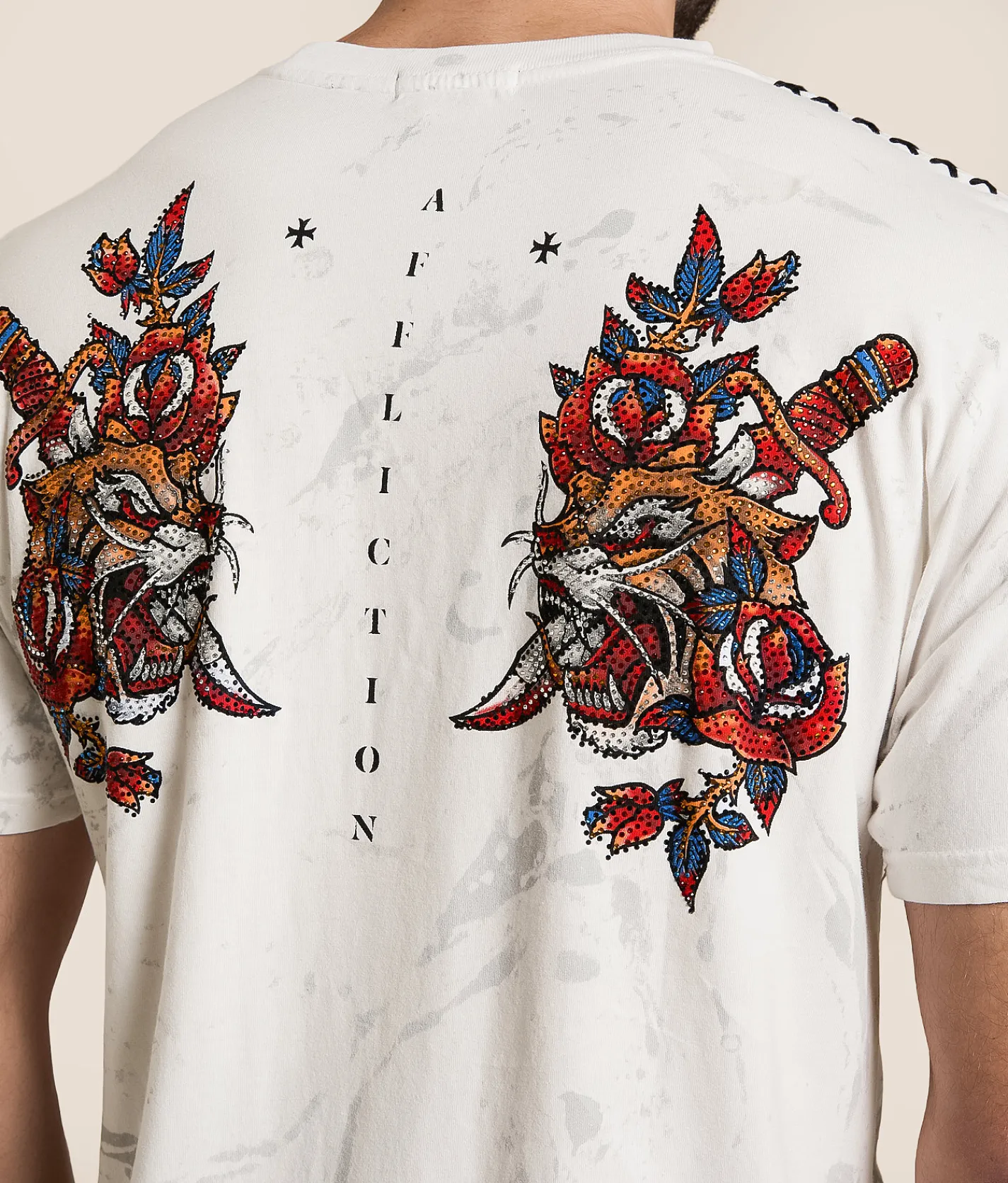 Affliction Brawl City T-Shirt White Clearance