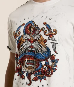 Affliction Brawl City T-Shirt White Clearance