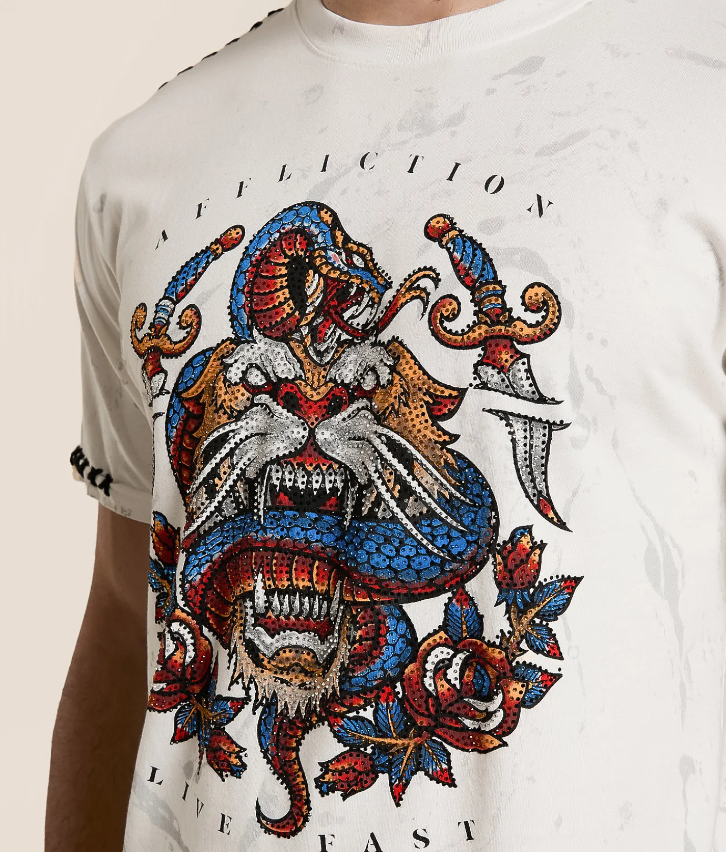 Affliction Brawl City T-Shirt White Clearance
