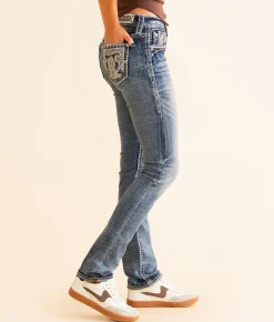 Rock Revival Bridget Mid-Rise Straight Stretch Cuffed Jean Bridget MJ205 Outlet