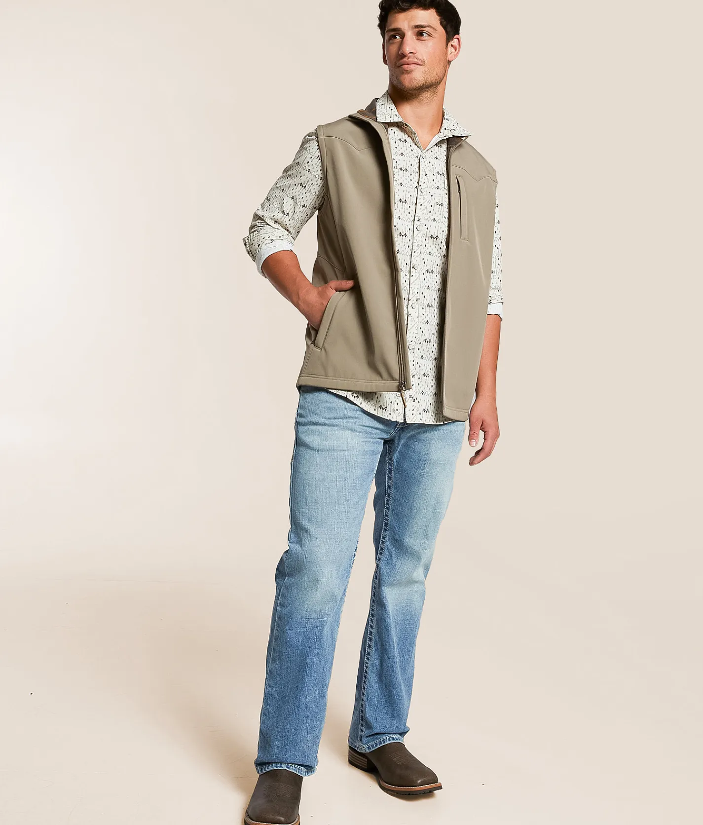 Tops|Coats & Jackets | Gentry County Softshell Vest Brindle
