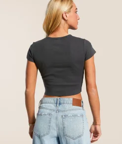 Billabong Bring the Sun Cropped T-Shirt Off Black Sale