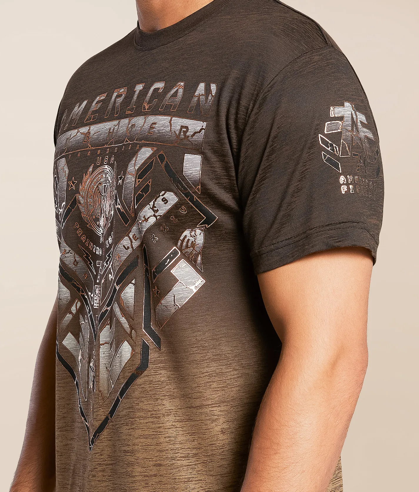 Tops|Graphic T-Shirts | American Fighter Brinkley T-Shirt Otter Cocoa
