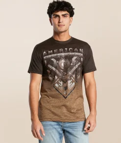 Tops|Graphic T-Shirts | American Fighter Brinkley T-Shirt Otter Cocoa