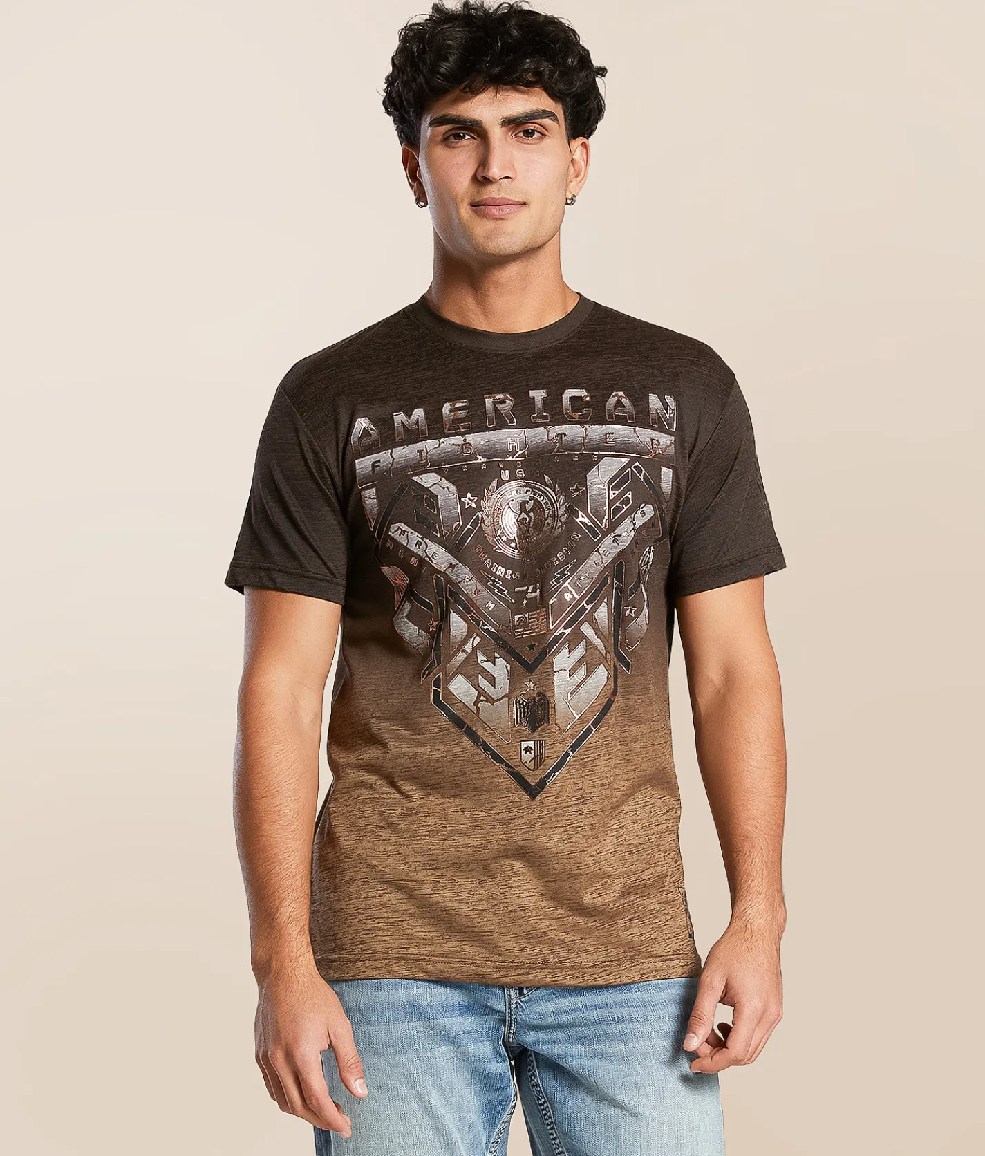 Tops|Graphic T-Shirts | American Fighter Brinkley T-Shirt Otter Cocoa