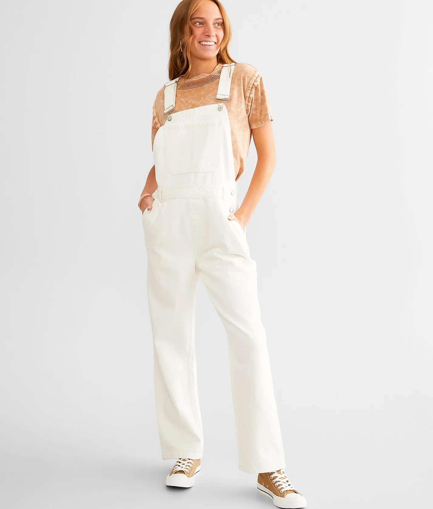 Z Supply Brinley Denim Overalls Bone Clearance
