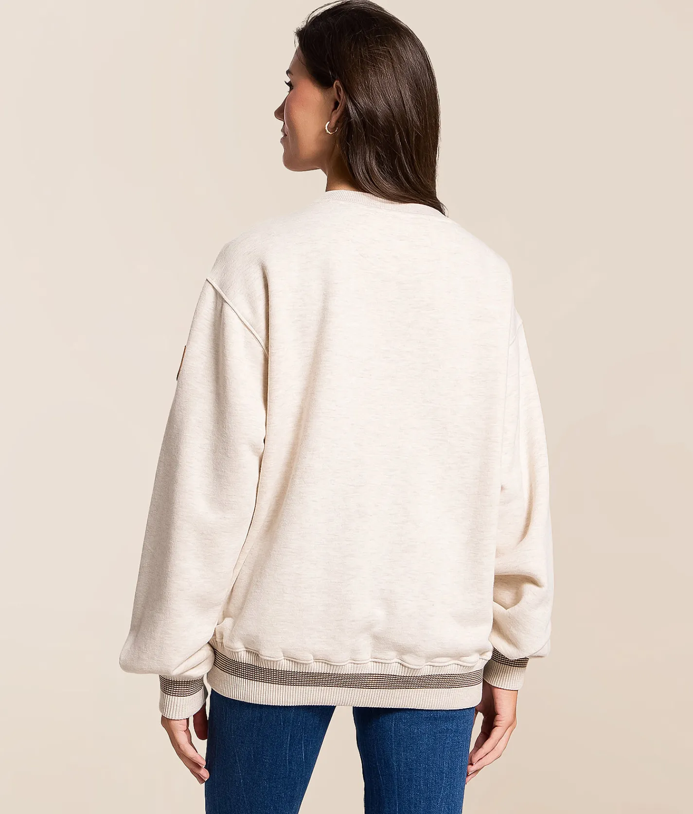 Wanakome Briony Pullover Heather Oatmeal New