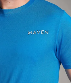 Tops|Graphic T-Shirts | Maven Co-op Brittle Badge II Performance T-Shirt Electric BLue