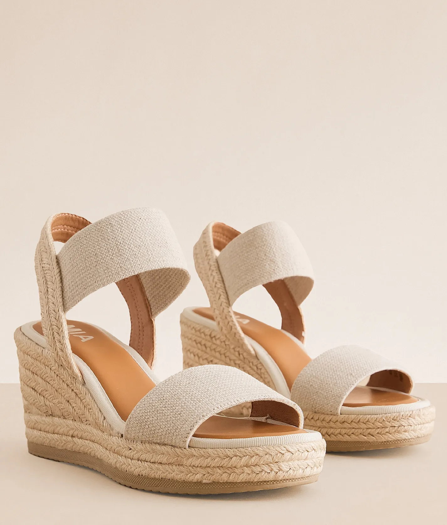 Mia Brittni Wedge Sandal Natural Clearance
