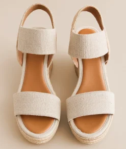 Mia Brittni Wedge Sandal Natural Clearance