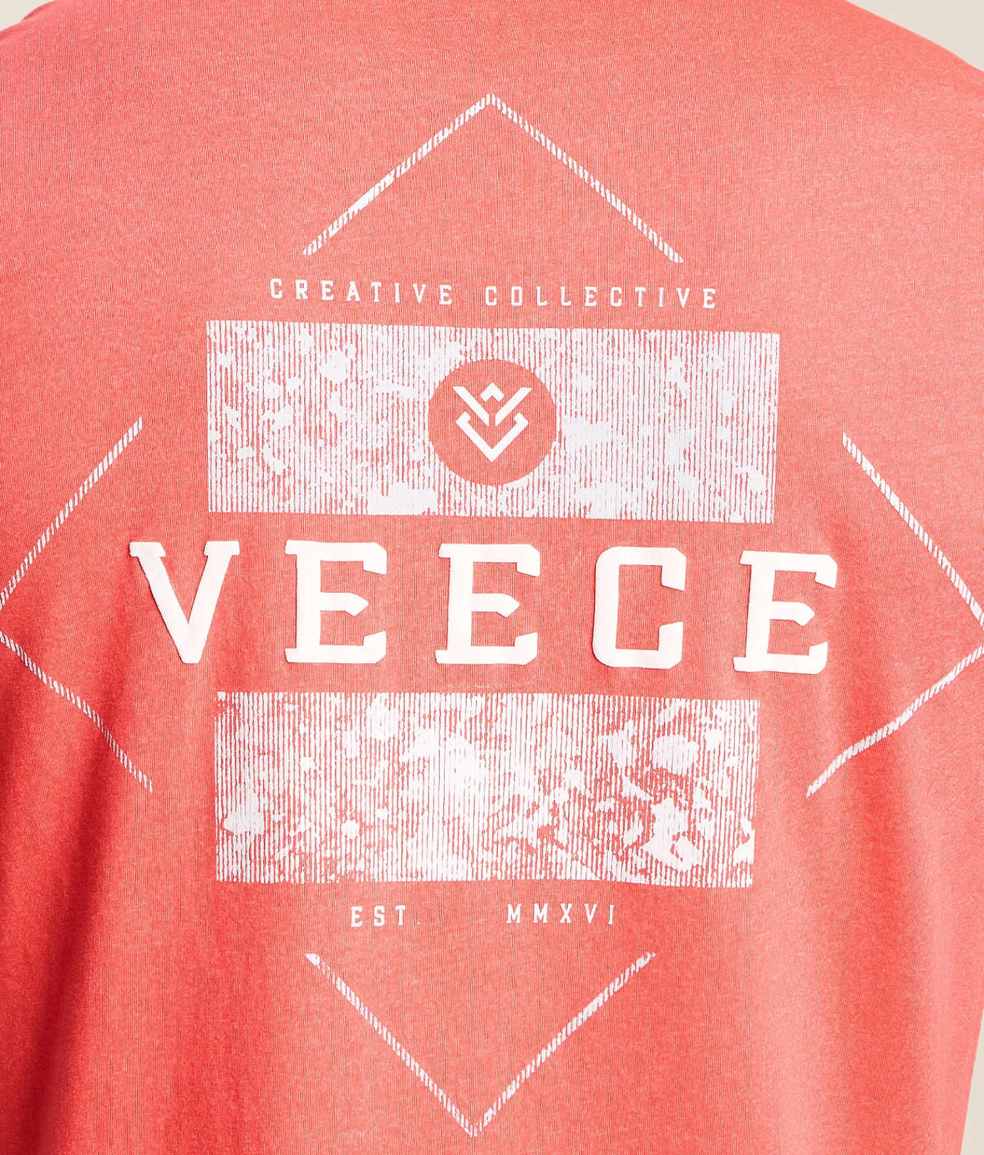 Tops|Graphic T-Shirts | Veece Broken Diamond T-Shirt Cayenne Salmon