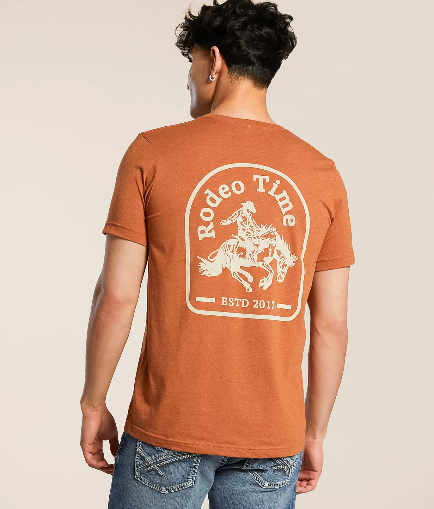 Rodeo Time Bronc Badge T-Shirt Rust Best